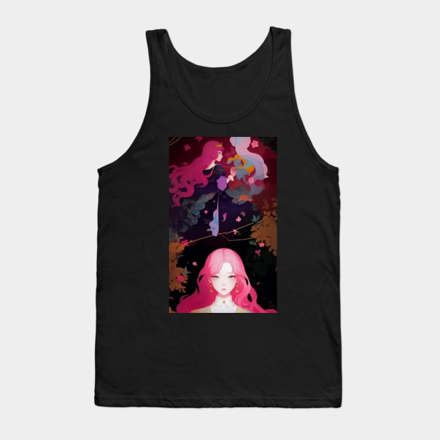 Girl Manhwa Illustration Tank Top by Aresshya